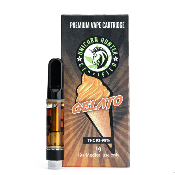 Gelato #33 Distillate Vape Cartridge (1 g) by Unicorn Hunter Certified