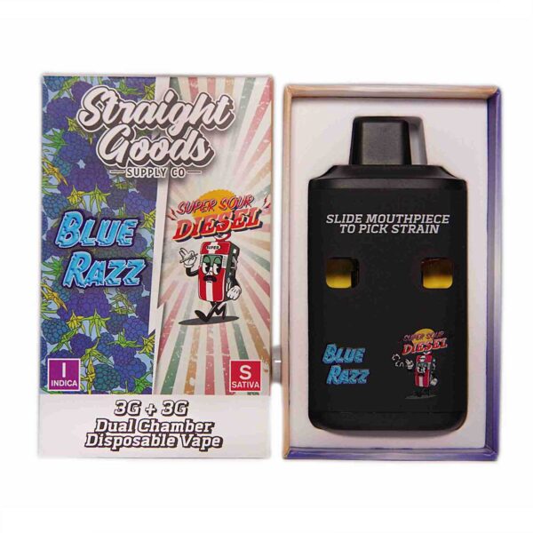 Blue Razz + Super Sour Diesel Distillate Vape Pen by Straight Goods Supply Co.