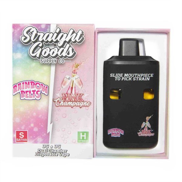 Rainbow Belts + Pink Champagne Distillate Vape Pen by Straight Goods Supply Co.