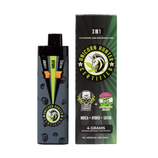 Death Bubba + Amnesia Haze Distillate Vape Pen by Unicorn Hunter Certified
